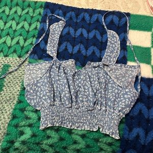 crop tank flower pattern